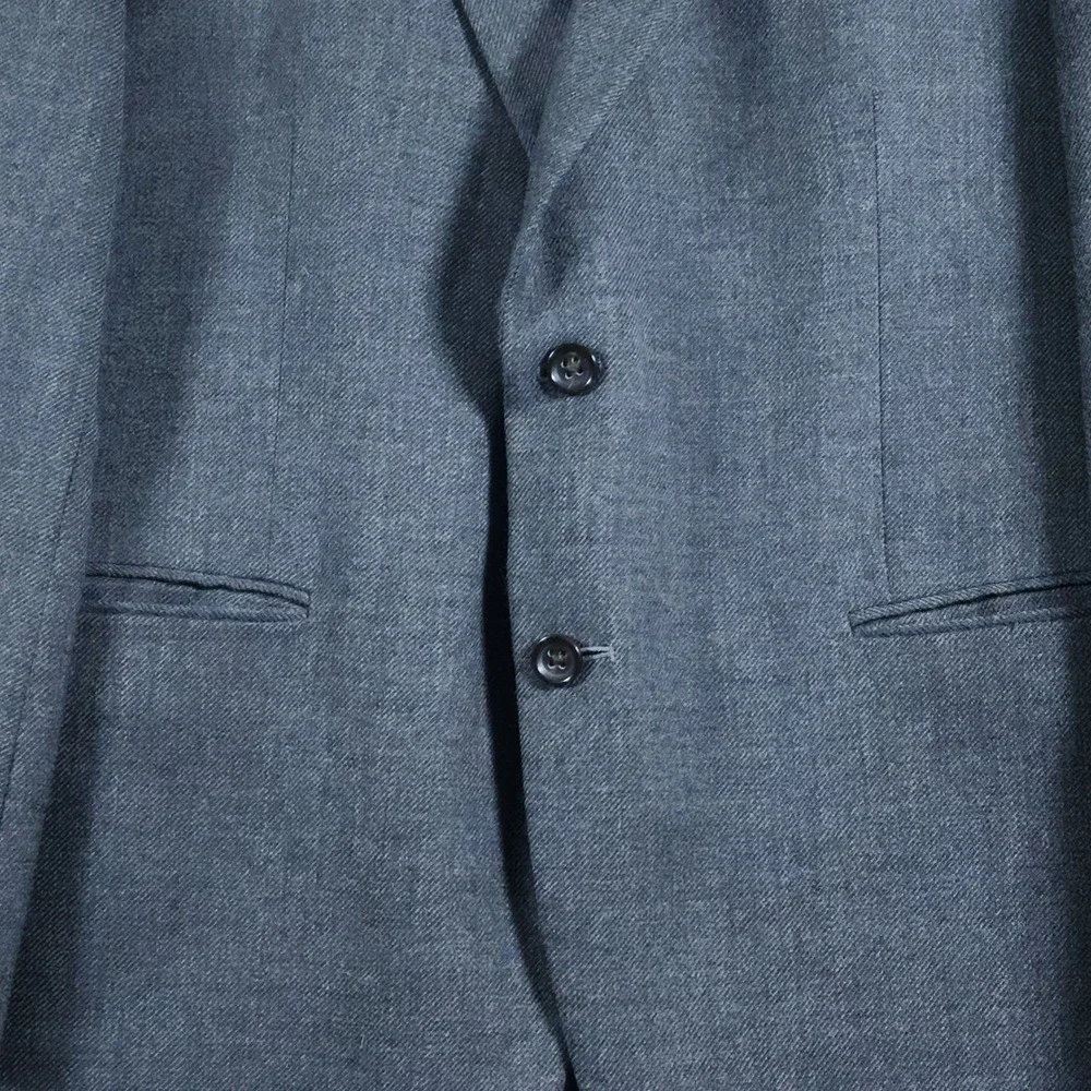 100 Merino Wool Sport Coat Mens 44R Gray Blazer Dark Academia Stafford Jacket